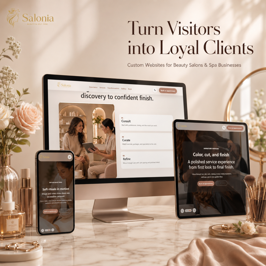 A beauty salon website website preview